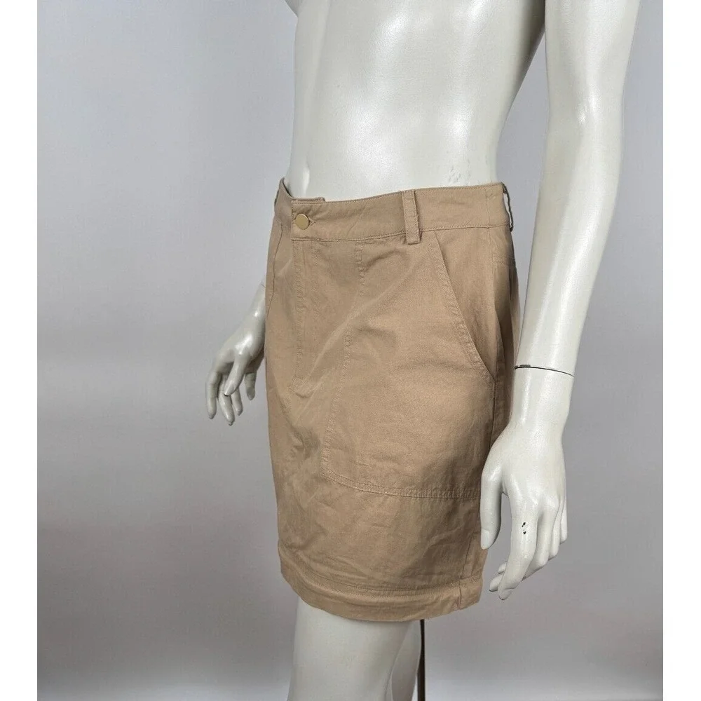 Bohme Cassie Convertible Skirt Women‎ M NWT Pockets Cotton Zip Closure Maxi Mini